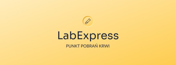 logo labexpress na zlotym tle. badania u pacjenta