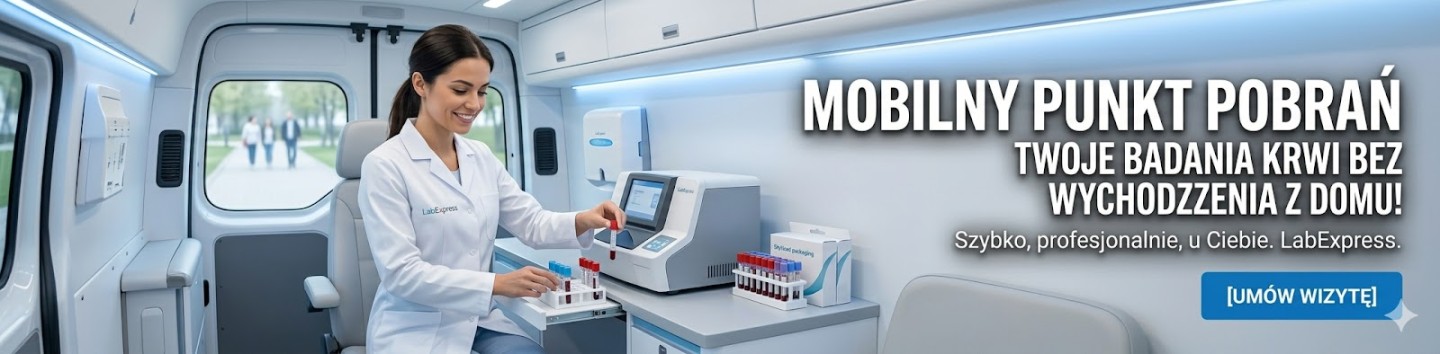 Pielegniarka LabExpress  szykuje probki krwi a mobilnym punkcie pobran duszniki wielkopolskie